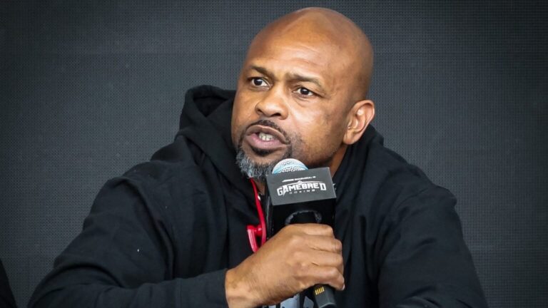 Roy Jones Jr. answers a question at the pre-fight news conference Thursday, March 30, 2023, at Fiserv Forum ahead of the Gamebred 4 boxing event Saturday, April 1, in Milwaukee, Wisconsin. Jones will fight Anthony Pettis in the main event.

Boxing